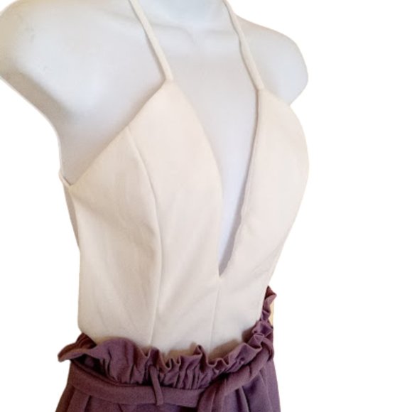 White Purple Romper New NWT Size Small - Picture 4 of 4